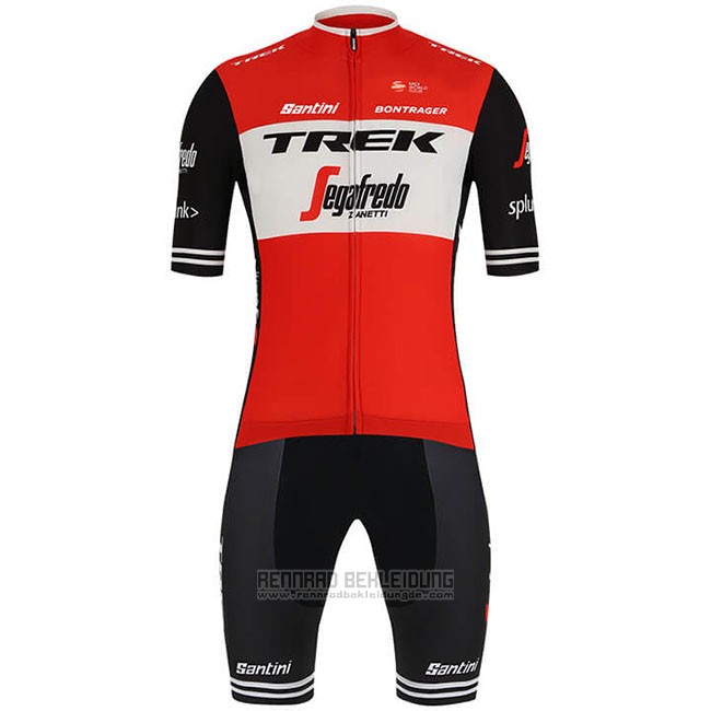 2019 Fahrradbekleidung Trek Segafredo Rot Wei Trikot Kurzarm und Tragerhose - zum Schließen ins Bild klicken